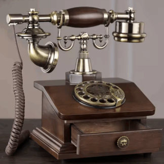 Réplique Téléphone ancien en bois avec tiroir